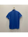 Logo Patch Short Sleeve Polo Shirt Blue - MONCLER - BALAAN 7