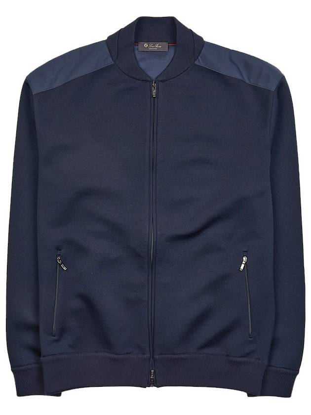 Horizon Silk Virgin Wool Bomber Jacket Navy - LORO PIANA - BALAAN 11