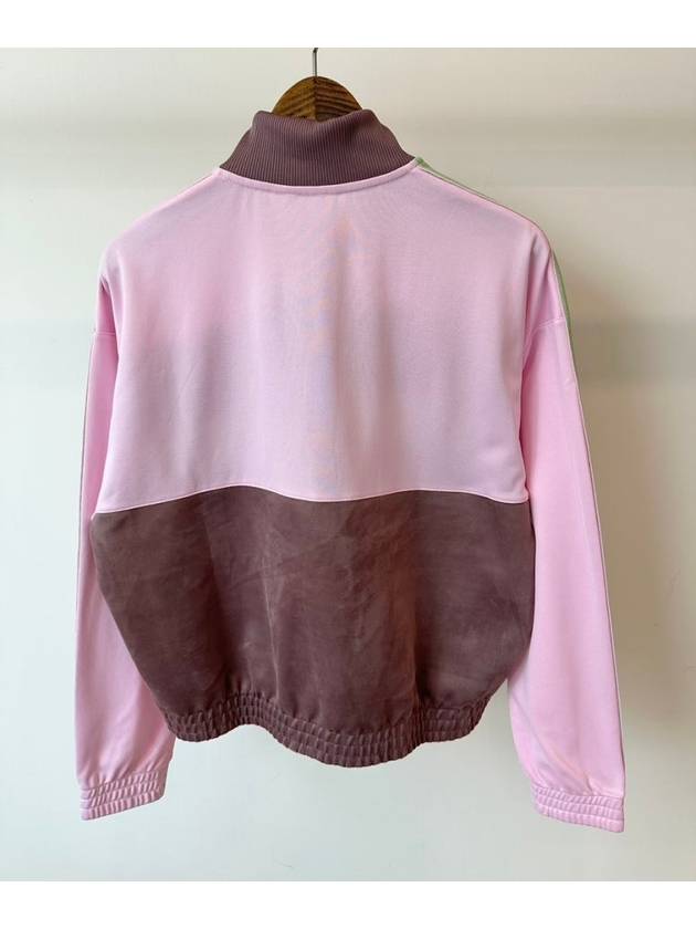 Color Block Half Zip-Up Jacket Pink Brown - ADIDAS - BALAAN 8