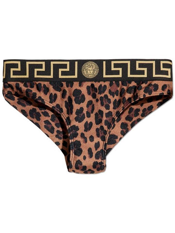 leopard print swimsuit bottom brown - VERSACE - BALAAN 1