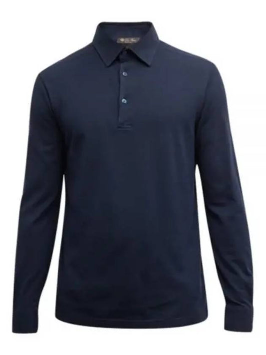 Men's Cotton Long Sleeve PK Shirt Navy - LORO PIANA - BALAAN 2