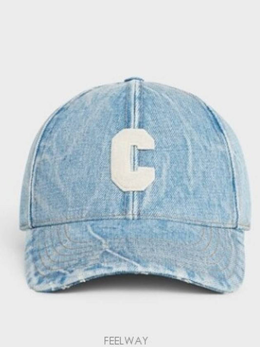 Initial Baseball Cap Denim Westside Wash Destroyed - CELINE - BALAAN 2