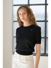 Shoulder point knit top black - ILROZE - BALAAN 7