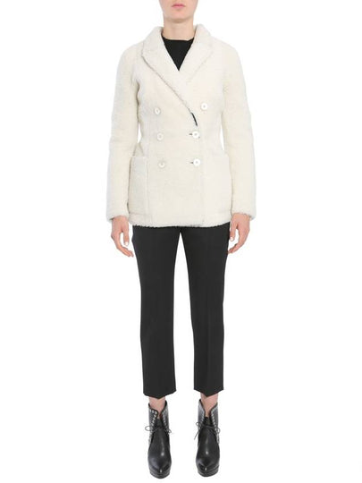 Women's Wool Double Coat White - ALEXANDER MCQUEEN - BALAAN 2