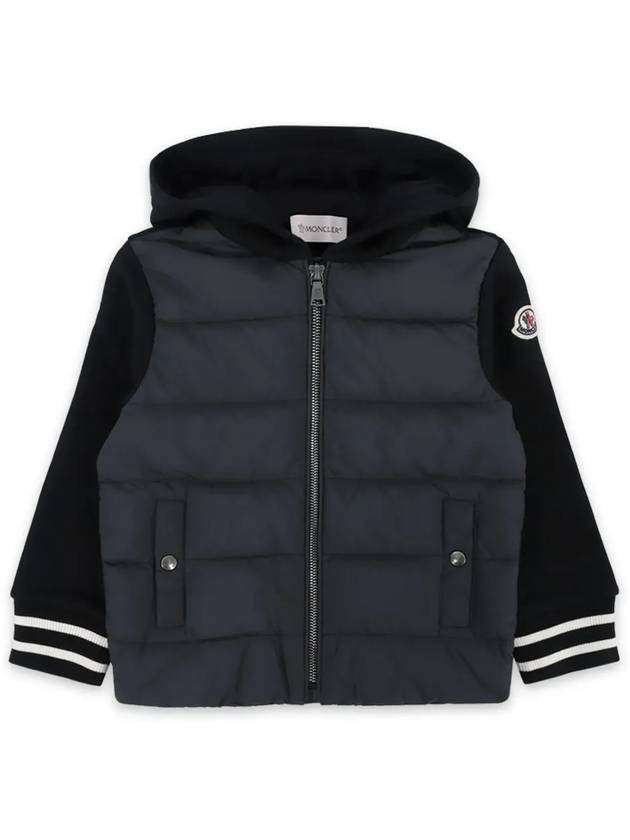 Kids Waffen Patch Padding Mix Zip up Jacket Black 8G00009 89AAF 999 8 10A - MONCLER - BALAAN 3