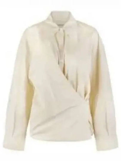 Dry Silk Straight Collar Twist Shirt Ecru - LEMAIRE - BALAAN 2