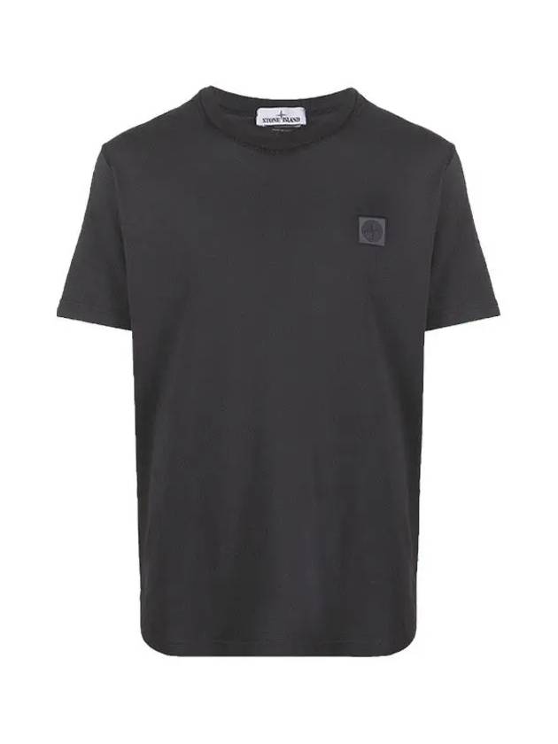 Logo Patch Chest Short Sleeve T-Shirt Charcoal - STONE ISLAND - BALAAN 3