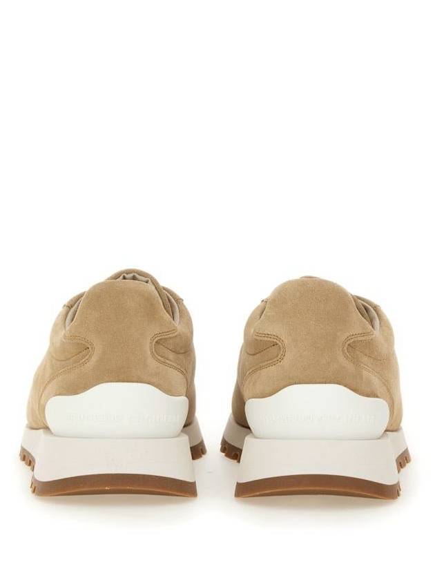 Chain Suede Low Top Sneakers Beige - BRUNELLO CUCINELLI - BALAAN 5