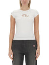 T Angie Peekaboo Logo Short Sleeve T-Shirt White - DIESEL - BALAAN 2