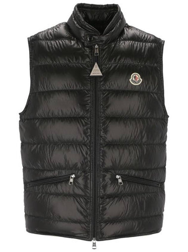 Logo gui down gillet padded vest black 1a10700 53029 999 - MONCLER - BALAAN 1