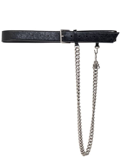 Monaco Chain Leather Belt Black - BALENCIAGA - BALAAN 2