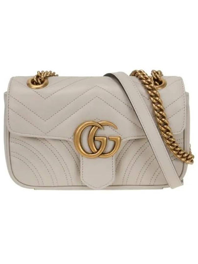 GG Marmont Mini Shoulder Bag Light Grey - GUCCI - BALAAN 2