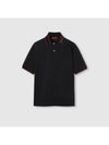 Logo Collar Cotton Polo Shirt Black - GUCCI - BALAAN 2