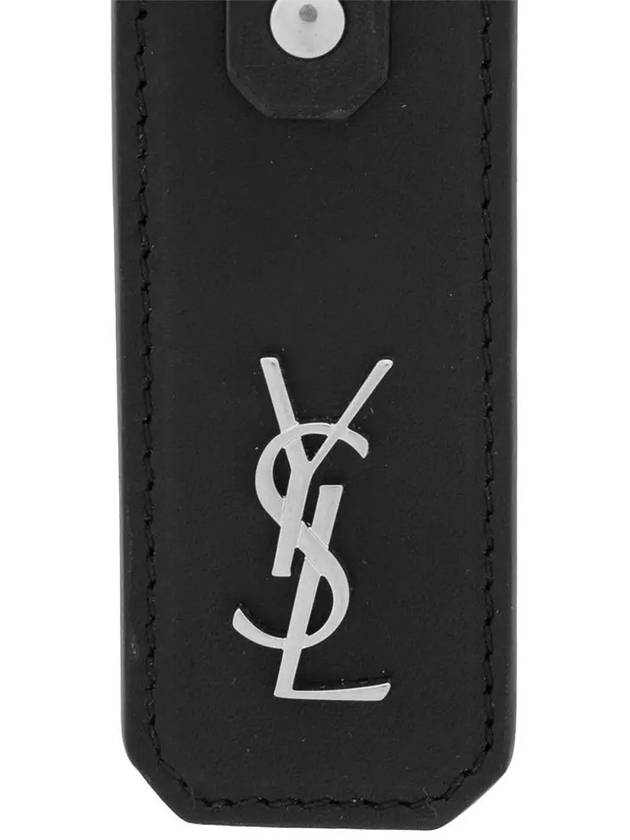 Logo Key Ring Black - SAINT LAURENT - BALAAN 5