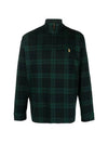 Men's Tartan Check Half Zip Up Knit Top Green - POLO RALPH LAUREN - BALAAN 1