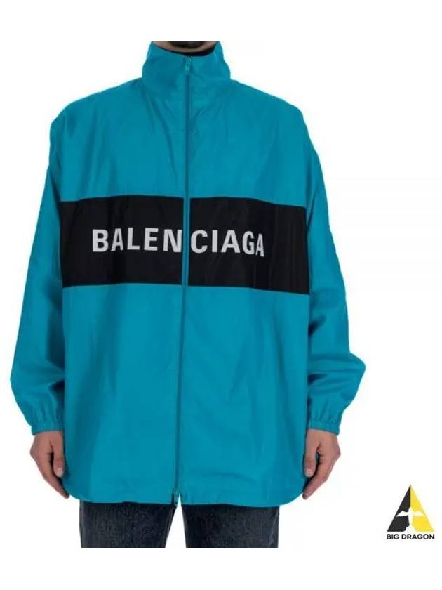 Logo Print Nylon Windbreaker Blue - BALENCIAGA - BALAAN 2