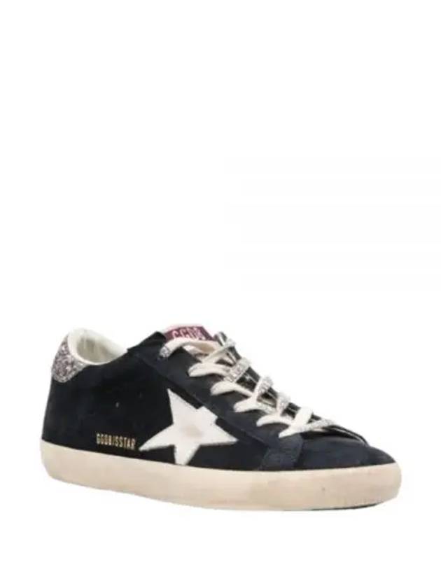 Superstar Glitter Tab Suede Low Top Sneakers Navy - GOLDEN GOOSE - BALAAN 2