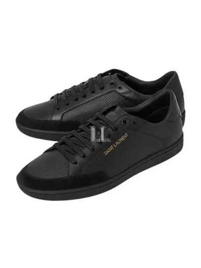 Court Classic Perforated Leather Low Top Sneakers Black - SAINT LAURENT - BALAAN 2