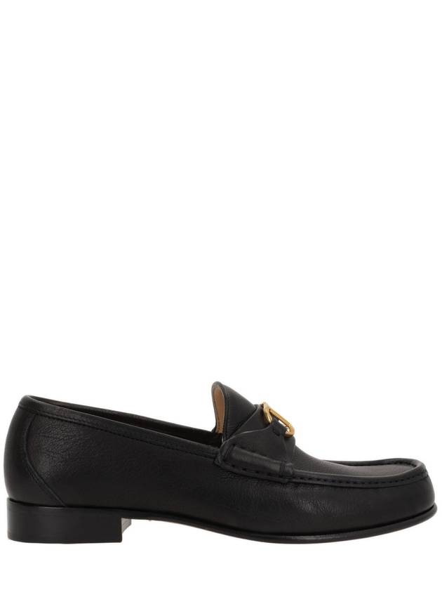 Garavani V logo signature leather loafers black - VALENTINO - BALAAN 2