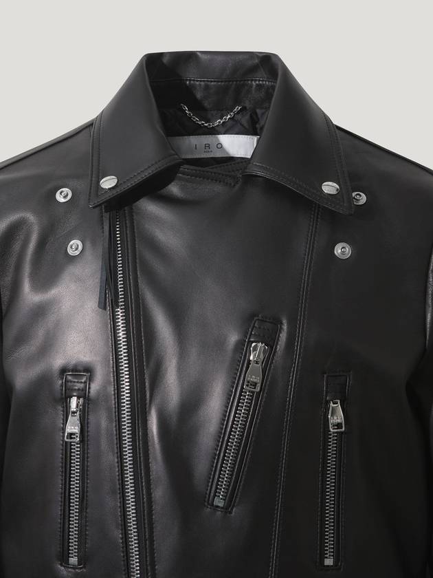 BLACK PREMIUM LEATHER BIKER JACKET - IRO - BALAAN 3