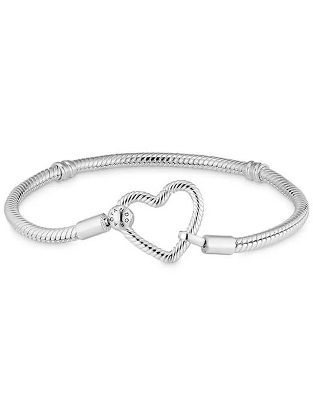 Moments Clasp Snake Chain Bracelet Silver - PANDORA - BALAAN 4