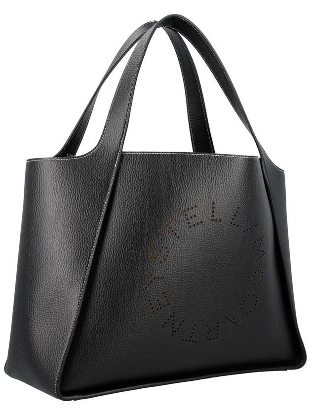 Stella Logo Grainy Tote Bag Black - STELLA MCCARTNEY - BALAAN 3