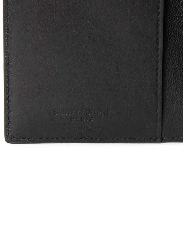 Logo Print Leather Card Wallet Black - SAINT LAURENT - BALAAN 7