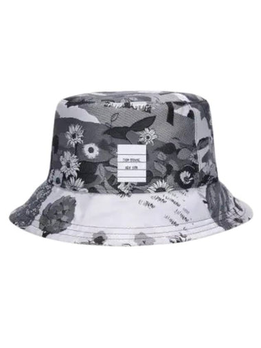 Graphic Print Bucket Hat Grey - THOM BROWNE - BALAAN 1