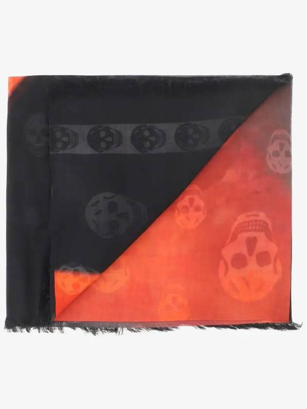 Printed Skull Scarf Black Red - ALEXANDER MCQUEEN - BALAAN 3