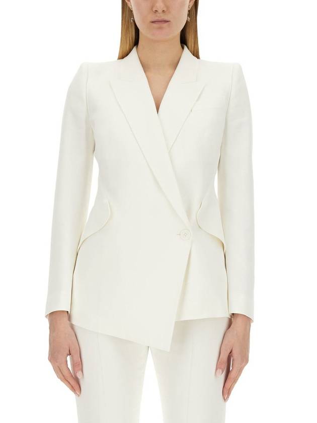 Women's Crepe Blazer Jacket White - ALEXANDER MCQUEEN - BALAAN 2