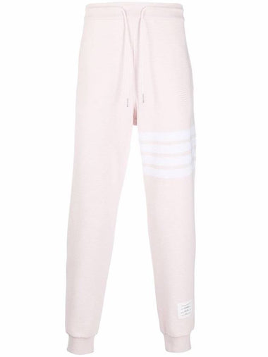 Ottoman Rib 4-Bar Cotton Jogger Track Pants Light Pink - THOM BROWNE - BALAAN 1