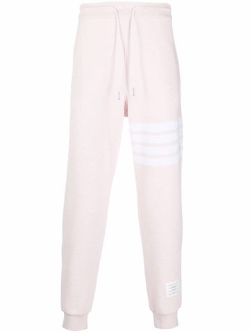 Ottoman Rib 4-Bar Cotton Jogger Track Pants Light Pink - THOM BROWNE - BALAAN 1