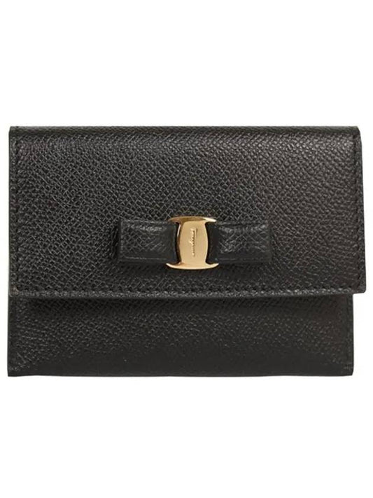 Vara Bow Card Walletr Black - SALVATORE FERRAGAMO - BALAAN 2