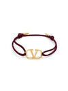 Valentino 3Y2J0Q15 GTQ U27 J0Q15 Garavani V logo leather bracelet - RED VALENTINO - BALAAN 2