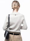 For Woman Women Soft Slim Button Collar Knit Beige W243TP08BE - CHANCE'S NOI - BALAAN 4