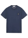 Logo Patch Short Sleeve T-Shirt Avio Blue - STONE ISLAND - BALAAN 2