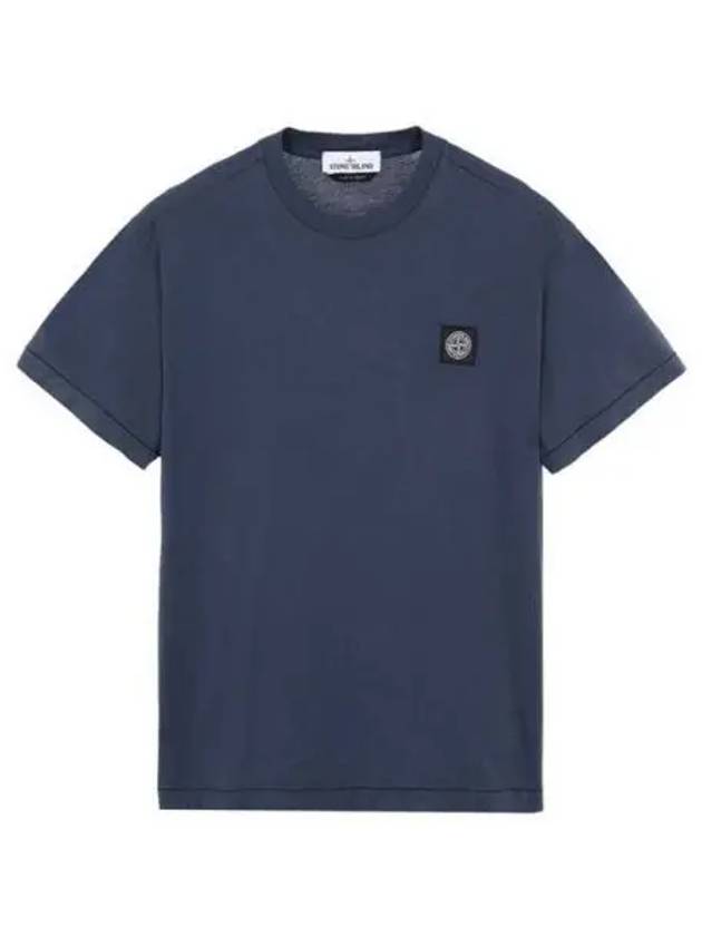 Logo Patch Short Sleeve T-Shirt Avio Blue - STONE ISLAND - BALAAN 2