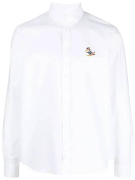 Dressed Fox Patch Relaxed Long Sleeve Shirt White - MAISON KITSUNE - BALAAN 2