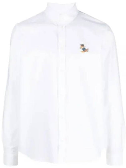 Dressed Fox Patch Relaxed Long Sleeve Shirt White - MAISON KITSUNE - BALAAN 2