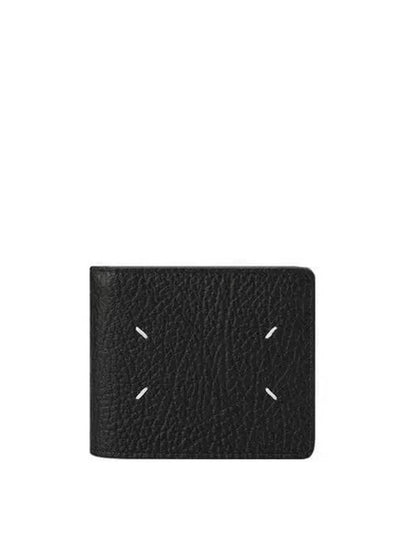 Stitched Leather Bifold Half Wallet Black - MAISON MARGIELA - BALAAN 2