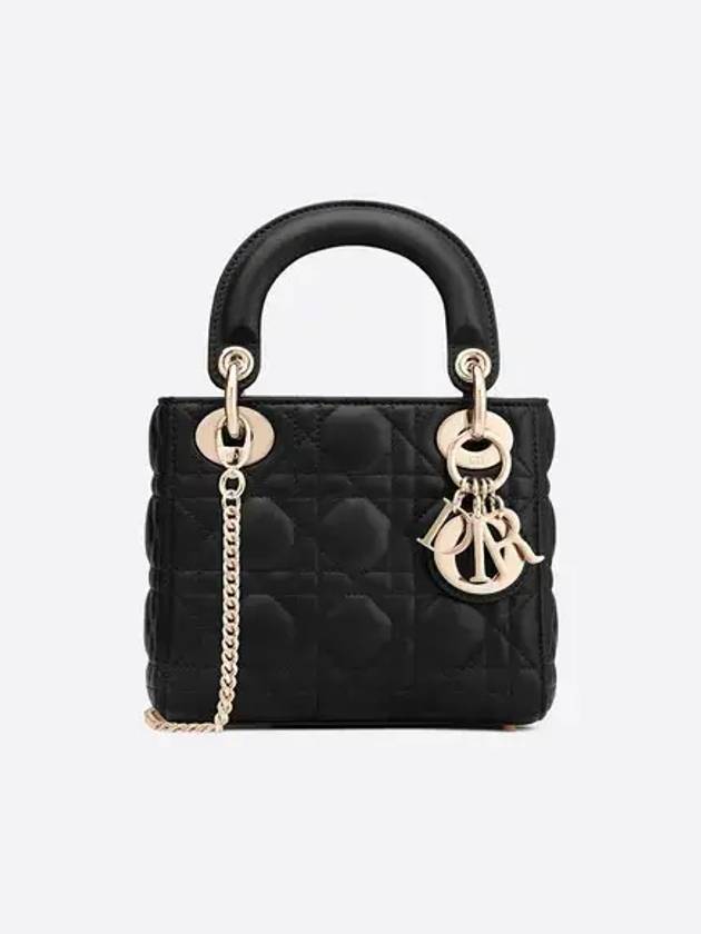 Lady Cannage Lambskin Mini Bag Black - DIOR - BALAAN.