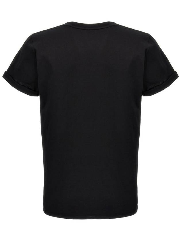 Men's Small Logo Short Sleeve T-Shirt Black - SAINT LAURENT - BALAAN 3