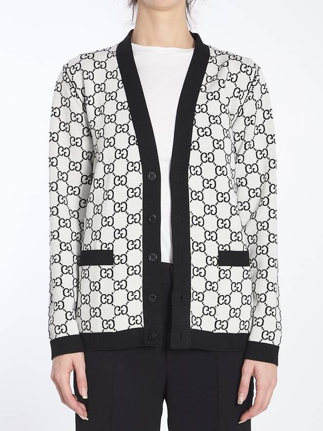 Reversible Gg Wool Jacquard Cardigan - GUCCI - BALAAN 5