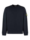 Compass Badge Crew Neck Ribbed Cotton Knit Top Navy - STONE ISLAND - BALAAN 2