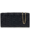 Baguette Continental Chain Leather Long Wallet Black - FENDI - BALAAN 4