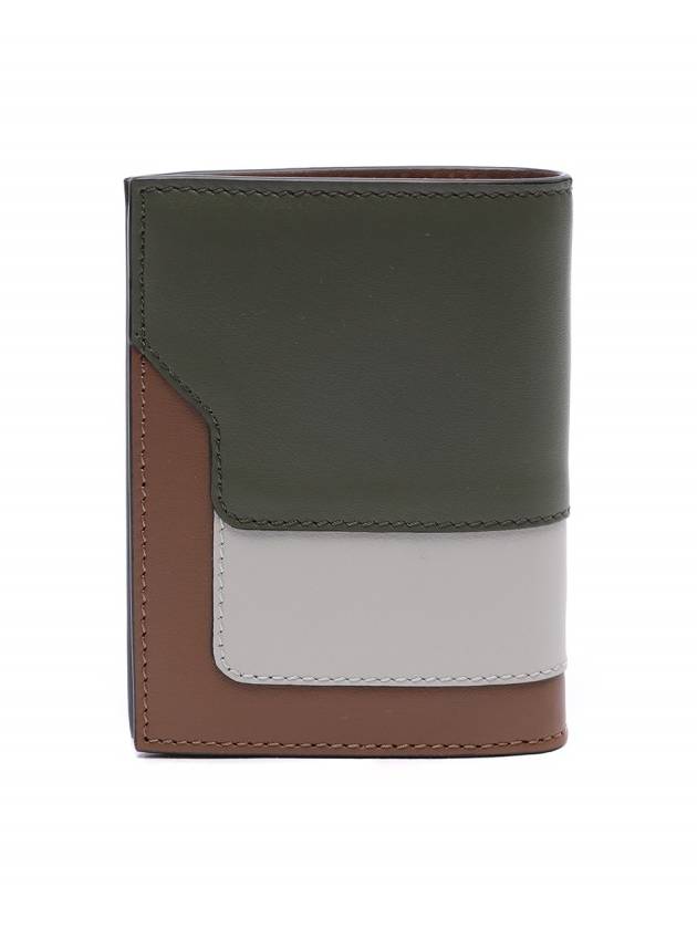 Logo Saffiano Leather Bifold Half Wallet Green - MARNI - BALAAN 5