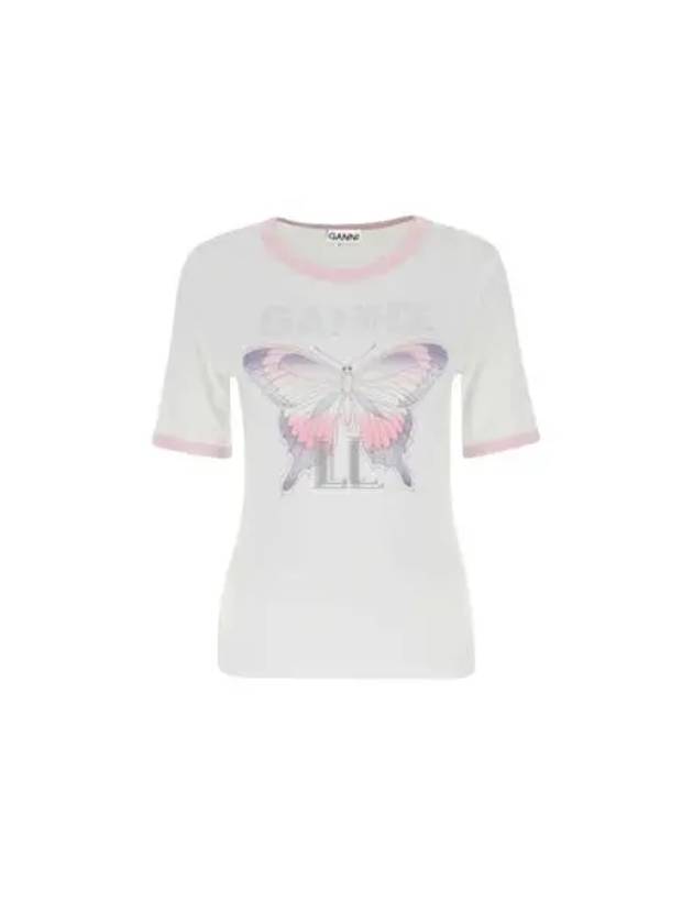 Women's Butterfly Short Sleeve T-Shirt White - GANNI - BALAAN 2