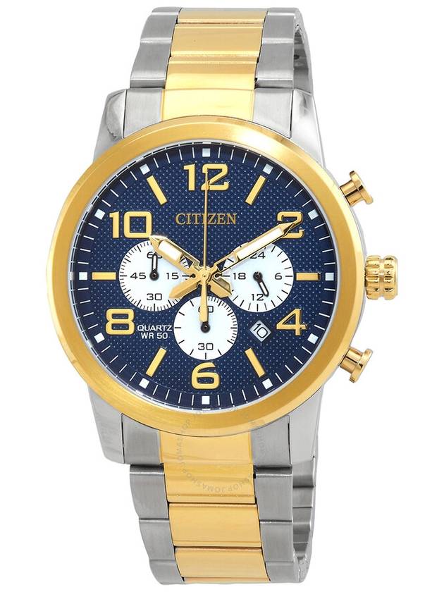 Citizen Chronograph Quartz Blue Dial Two-Tone Men's Watch AN8059-56L - CITIZEN - BALAAN 1