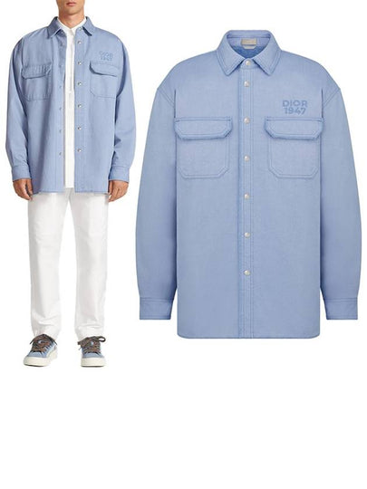 Overshirt Cotton Jacket Blue - DIOR - BALAAN 2