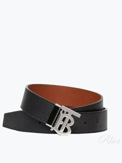 Reversible Monogram Leather Belt Black - BURBERRY - BALAAN 2